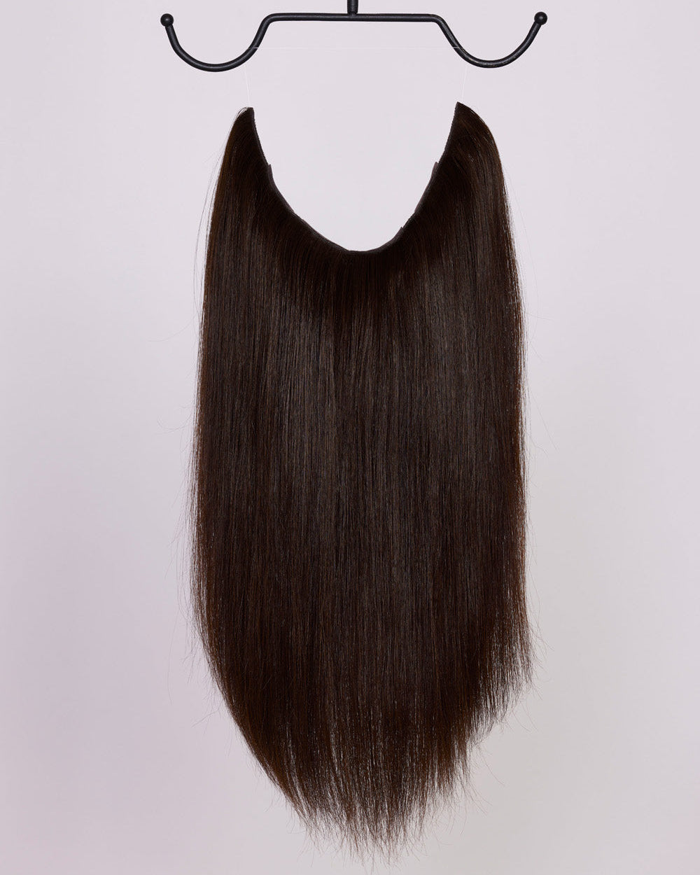 Hairband 5N – Halo hair extensions in medium natural brown; fuller & longer hair in 60 seconds; 40cm/16 inch. 100% Remy hair, gentle extensions.