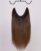 Hairband 5NG/6NG – Halo hair extensions in natural golden brown blend; fuller & longer hair in 60 seconds; 40cm/16 inch. 100% Remy hair, gentle extensions.